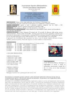 Torneo di scacchi &ldquo;Citt&agrave; di Morbegno&rdquo;