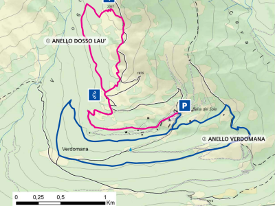 Itinerario per ciaspole Prato Valentino - Anello Verdomana